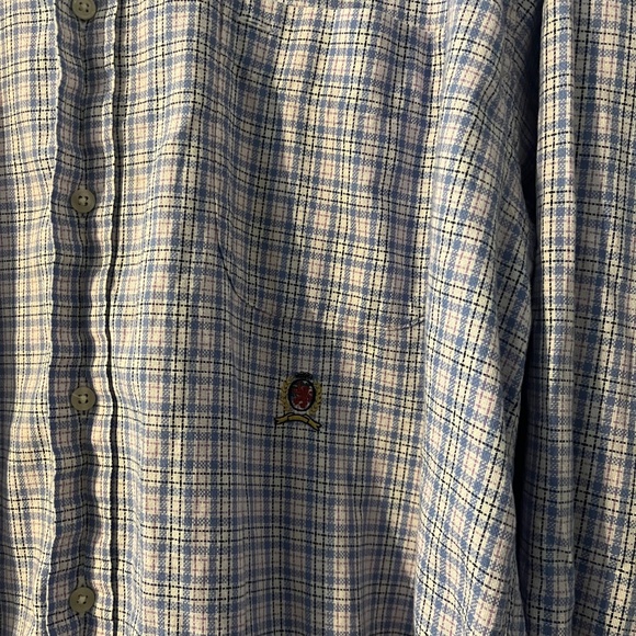 Tommy Hilfiger Plaid‎ Button Down Shirt Men’s XL Blue/Pink/White Chest Pocket - Picture 4 of 8
